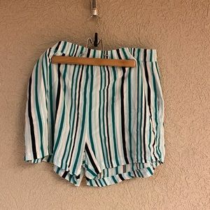 Blue notes Striped fabric shorts